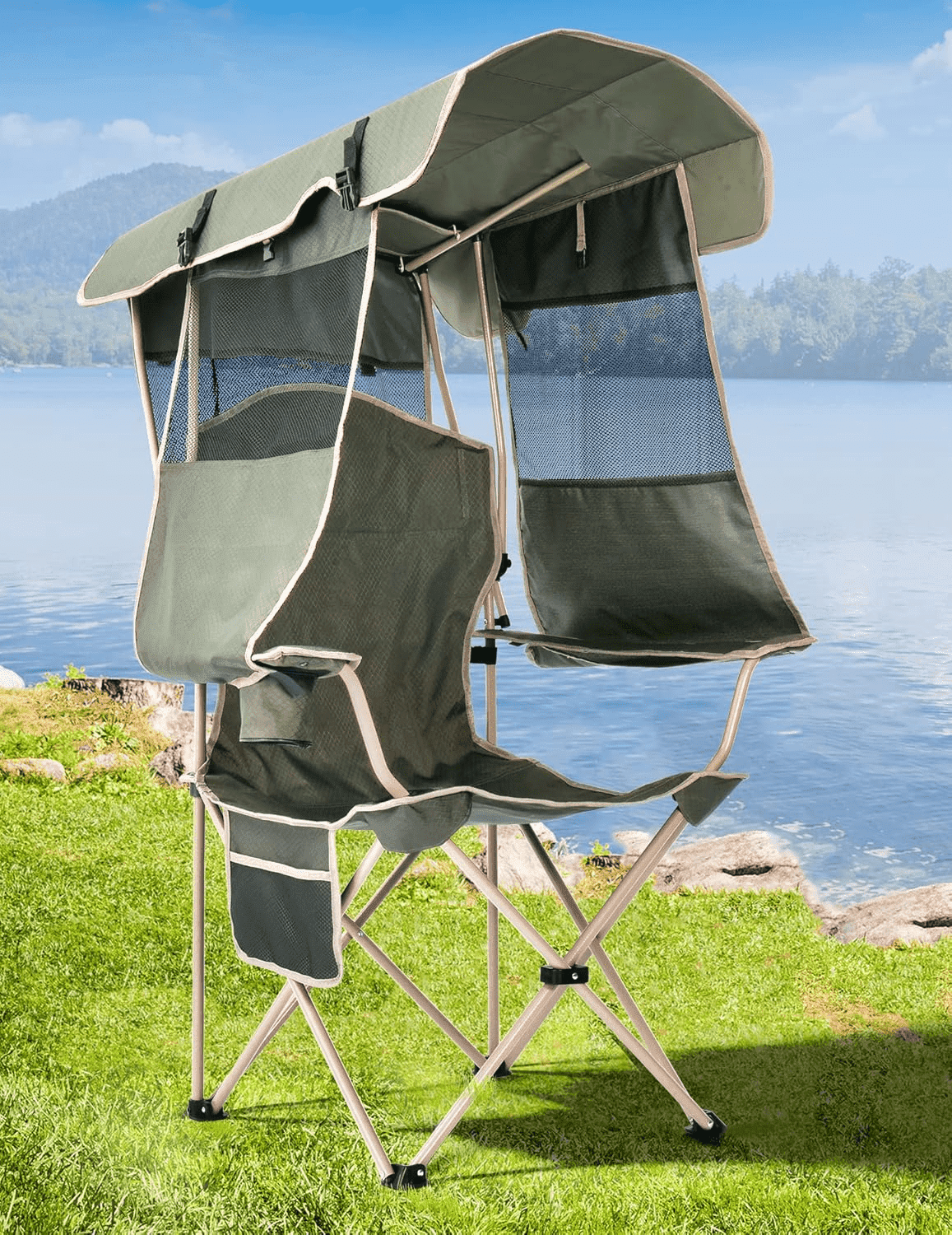 Foldable Sunflow Beach Chair Amazon Beach Chairs With Sun Shade
