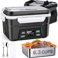 thumbnail image 1 of VictSing Cordless Electric Heating Lunch Box for Adults - Long-Lasting 2H Heat & 1H Warm, Scheduled, XL 6.3-Cup with Divider & Leak-Proof, Includes Insulated Bag for office，travel or outdoor work, 1 of 6