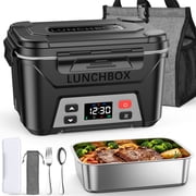 Victsing Cordless Electric Lunch Box, 5.5 Cups Capacity, Auto Keep Warm Portable Food Warmer, Ideal for Office, Travel & Car Use（ Black）