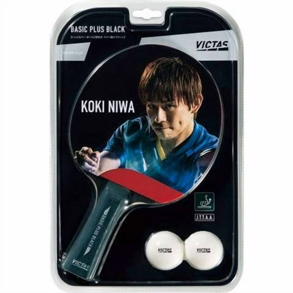 Victas Koki Niwa Basic Plus Black - Flare Handle Table Tennis Racket