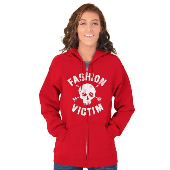 Victim Cute Edgy Confidence Style Women Plus Size Zipper Hoodie Brisco Brands 5X