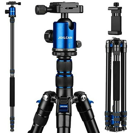 Victiv Joilcan 80-inch Camera Tripod, Aluminum Tripod for DSLR and Phone,Monopod, Lightweight Tripod with 360 Degree Ball Head for Travel and Work 18.5"-80",30lb Load (Blue)