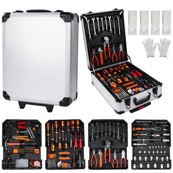 Victool 187-Piece Auto Repair & Home Maintenance Tool Kit with Rolling Tool Box