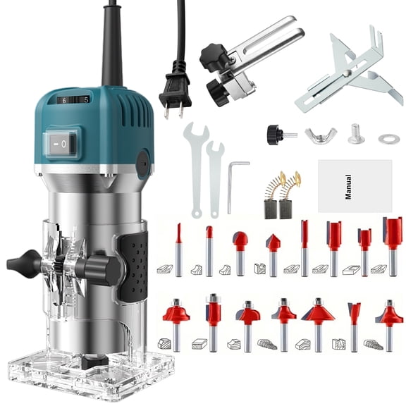 Victool Electric Trimmer 6 Speed Adjustable Wood Slotting Trimming Carving Machine Router Power Tool US