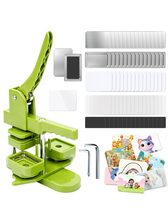 Victool Fridge Magnet Button Maker Machine 60x40mm DIY Square Badge Press Machine with 100pcs Supplies
