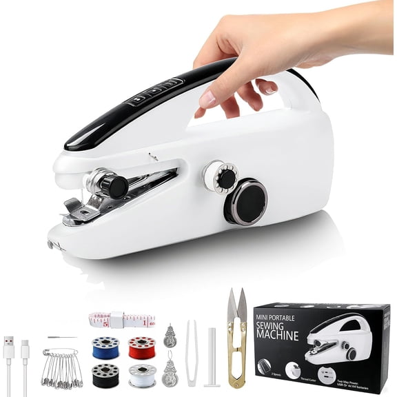 Victool Handheld Sewing Machine, Portable Hand Held Sewing Machine Handheld for Hamming, Mini Travel Hand Sewing Stitching Machine for DIY Home Use
