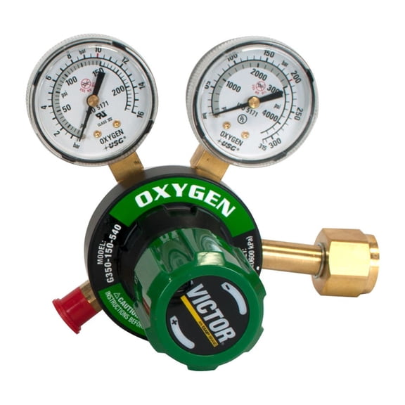 Victor 0781-9433 G350-150-540 Oxygen Heavy Duty Single Stage Regulator, CGA 540
