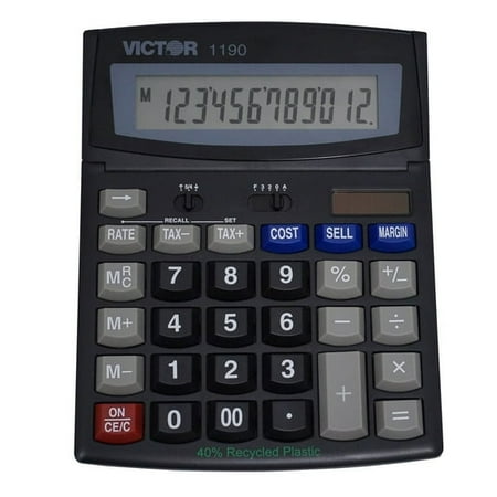 Victor 1190 Desktop Display Calculator, Black, 1" x 5.9" x 7.8"