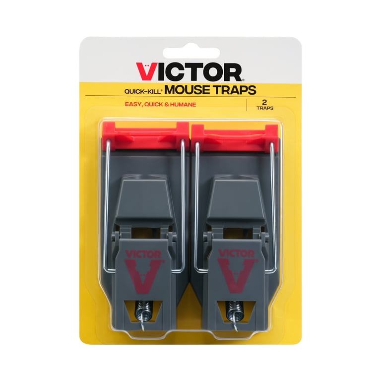 Victor Quick Kill Mouse Trap Easy Set Wire Snap Trap Scented Cheese  Pedal,2Pk