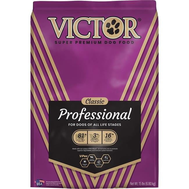 Victor 505140 Classic Professional Dog Food - Beef, Chicken & Pork - 15 lbs