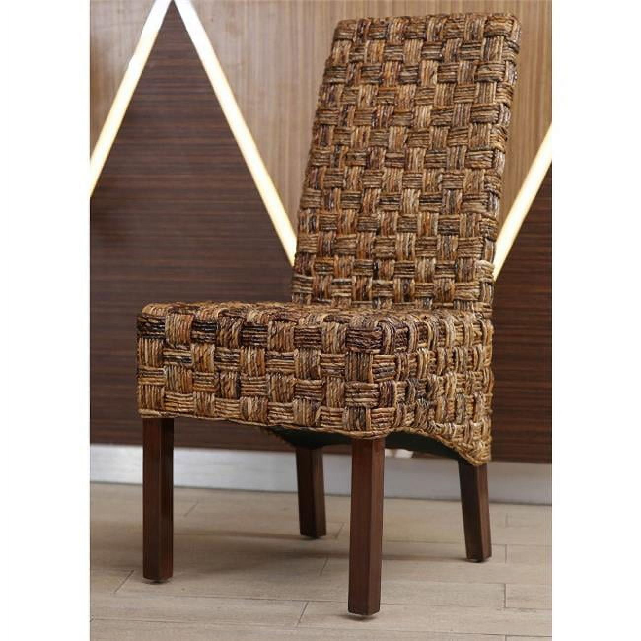 Victor Abaca Basket Weave Dining Chair with Mahogany Hardwood