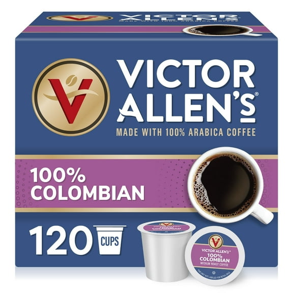 Victor Allen's Coffee 100% Colombian Coffee, Medium Roast, 120 Count, Single Serve Coffee Pods for Keurig K-Cup Brewers