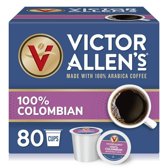 Victor Allen's Coffee 100% Colombian Coffee, Medium Roast, 80 Count, Single Serve Coffee Pods for Keurig K-Cup Brewers