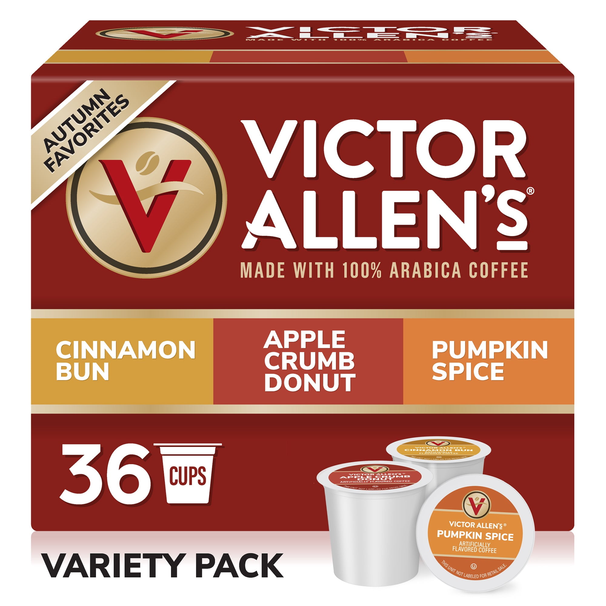 Victor Allen's Autumn Favorites Coffee Variety Pack, Medium Roast, 36 K ...