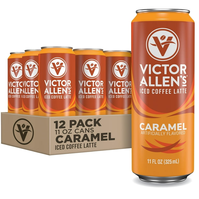 Victor Allen's Coffee Caramel Iced Canned Latte, 11oz Cans (12