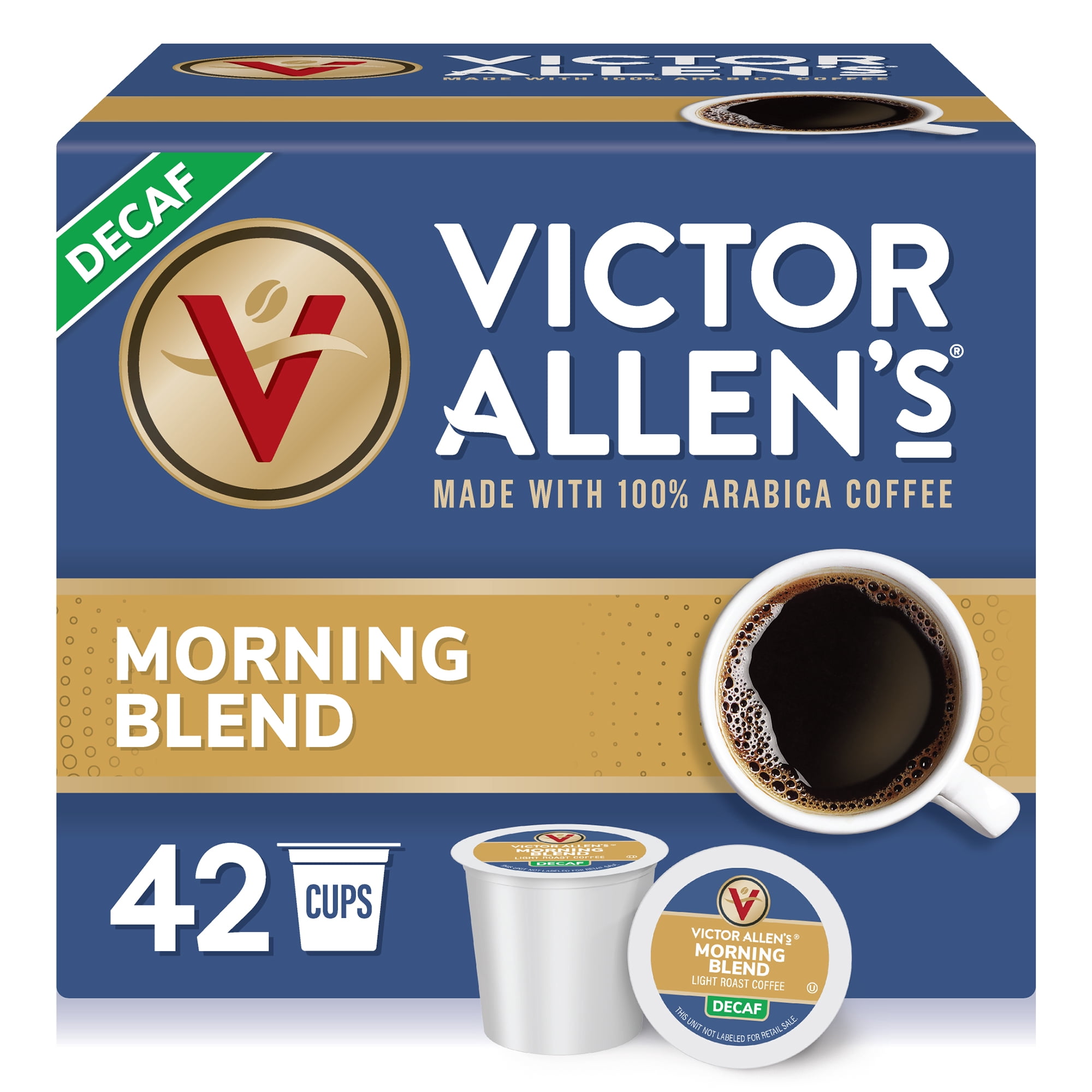 Victor Allen's Coffee Decaf Morning Blend, Light Roast , 42 Count, Single Serve Coffee Pods for Keurig K-Cup Brewers