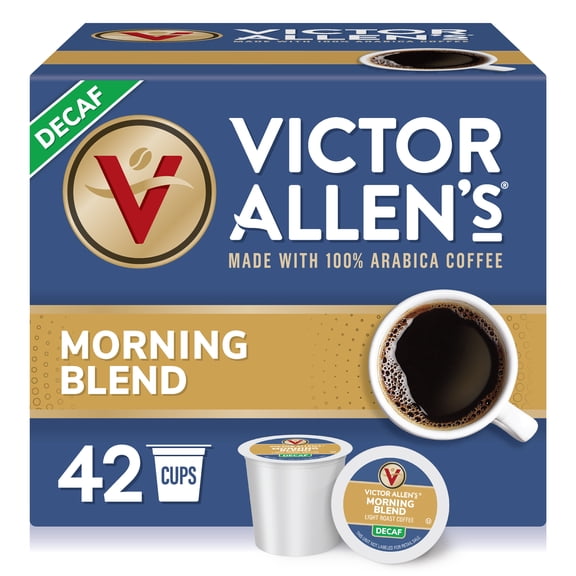 Victor Allen's Coffee Decaf Morning Blend, Light Roast , 42 Count, Single Serve Coffee Pods for Keurig K-Cup Brewers