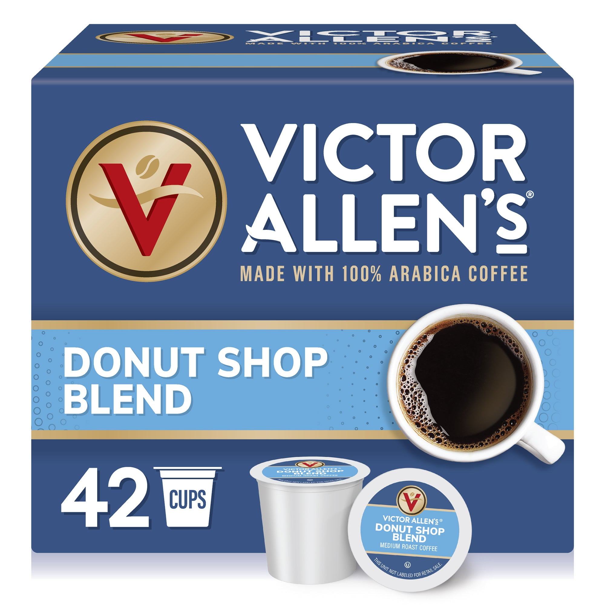 Victor Allen's Coffee Donut Shop Blend, Medium Roast, 120 Count, Single Serve Coffee Pods for Keurig K-Cup Brewers