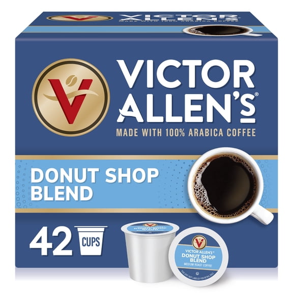 Victor Allen's Coffee Donut Shop Blend, Medium Roast, 42 Count, Single Serve Coffee Pods for Keurig K-Cup Brewers