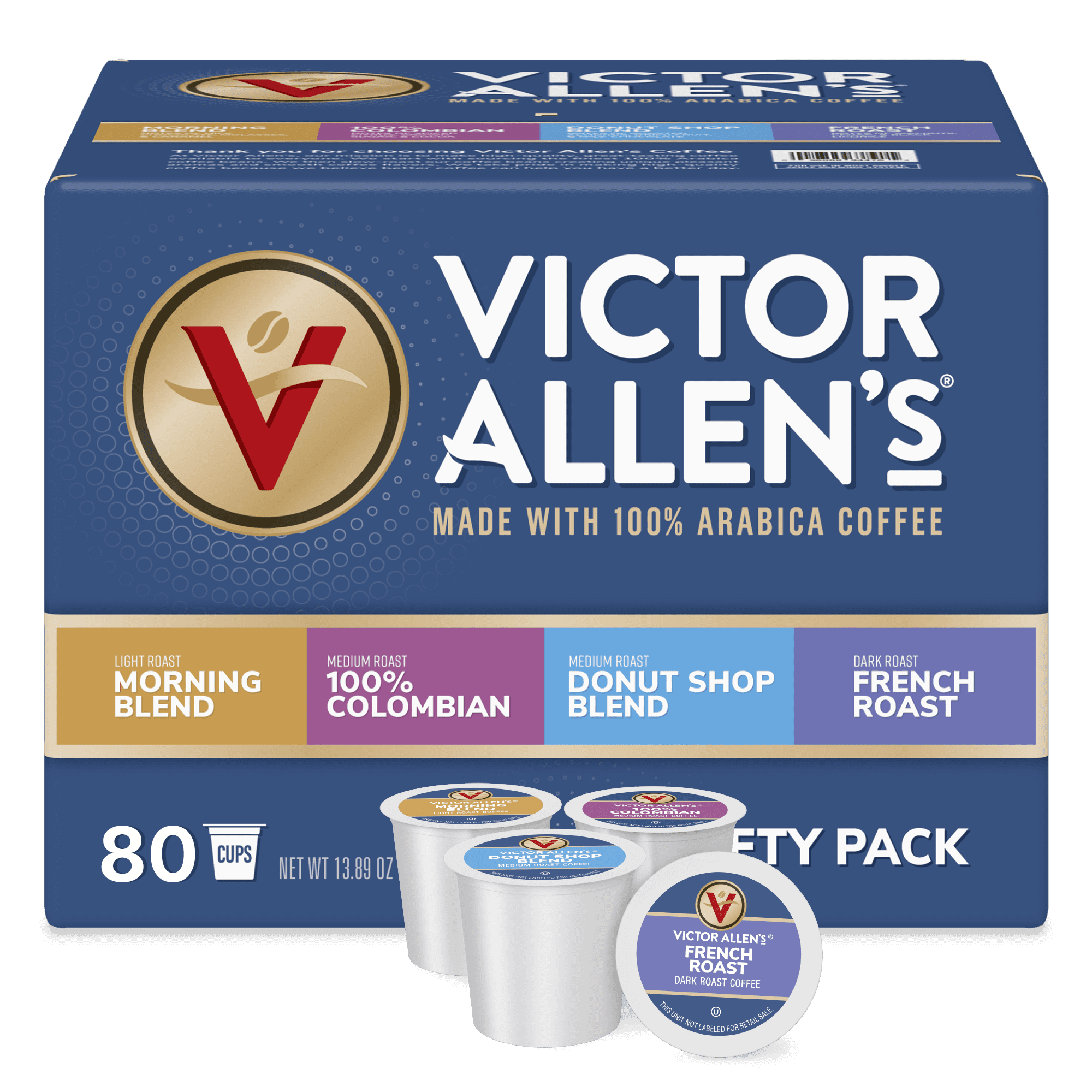 Victor Allen's Coffee Favorites Variety Single Serve K-Cup Coffee Pods, 80 Count
