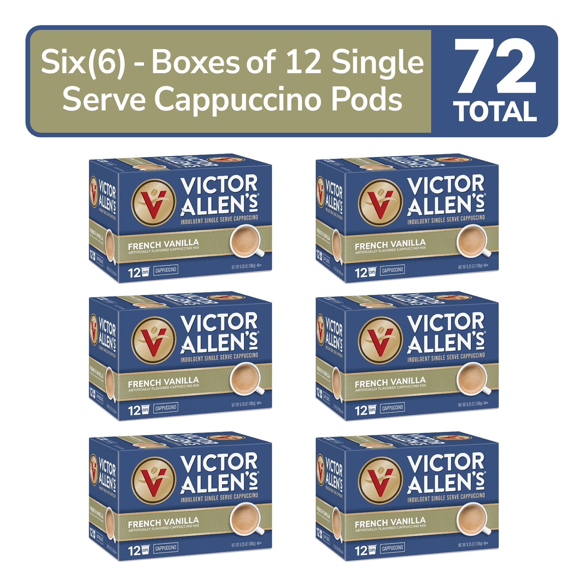 Victor Allen's French Vanilla Cappuccino Coffee K-Cups, 6 Box of