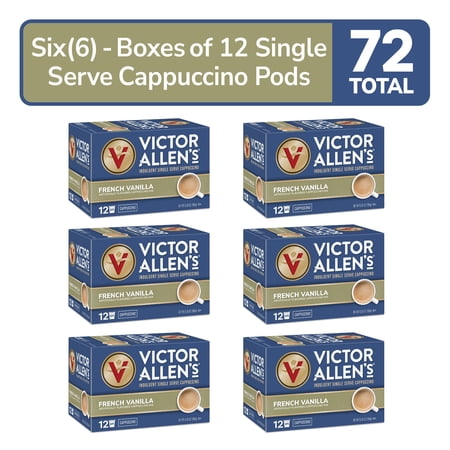 Victor Allen's Coffee French Vanilla Cappuccino, 6-12 Count, Single Serve Coffee Pods for Keurig K-Cup Brewers