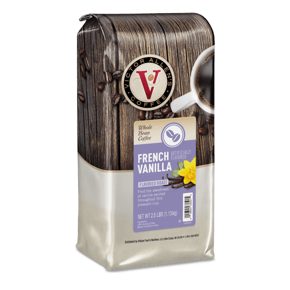 Victor Allen's Coffee French Vanilla Whole Bean Coffee, 2.5lb Bag, Medium Roast
