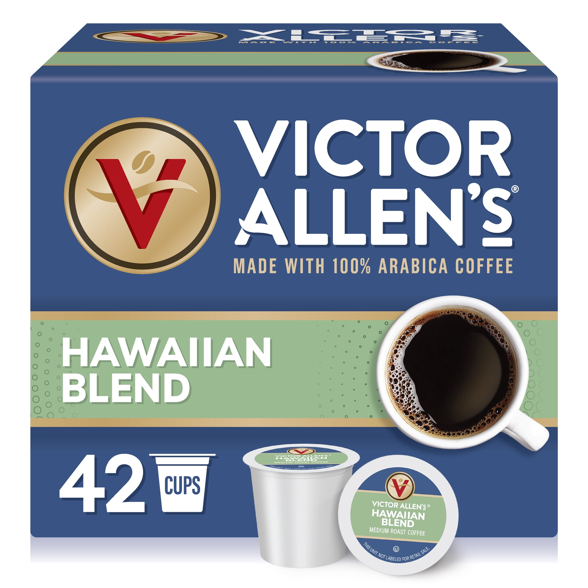 Victor Allen's Coffee Hawaiian Blend, Medium Roast, 42 Count, Single Serve Coffee Pods for Keurig K-Cup Brewers