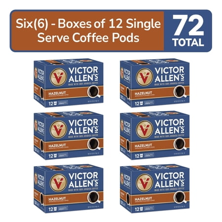 Victor Allen's Coffee Hazelnut Flavored, Medium Roast, 12 Count, Single Serve Coffee Pods for Keurig K-Cup Brewers