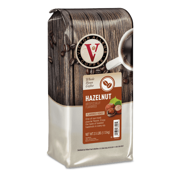 Victor Allen’s Coffee Hazelnut Flavored, Medium Roast, Whole Bean Coffee, 2.5lb Bag