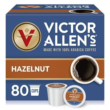 Victor Allen's Coffee Hazelnut, Medium Roast, 80 Count, Single Serve Coffee Pods for Keurig K-Cup Brewers