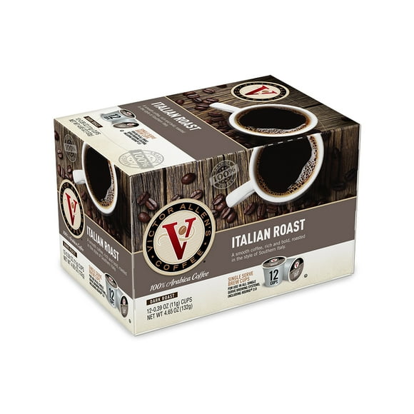 Victor Allen's Coffee Italian Roast Single Serve K-Cup Coffee Pods, Dark Roast, 12 Count