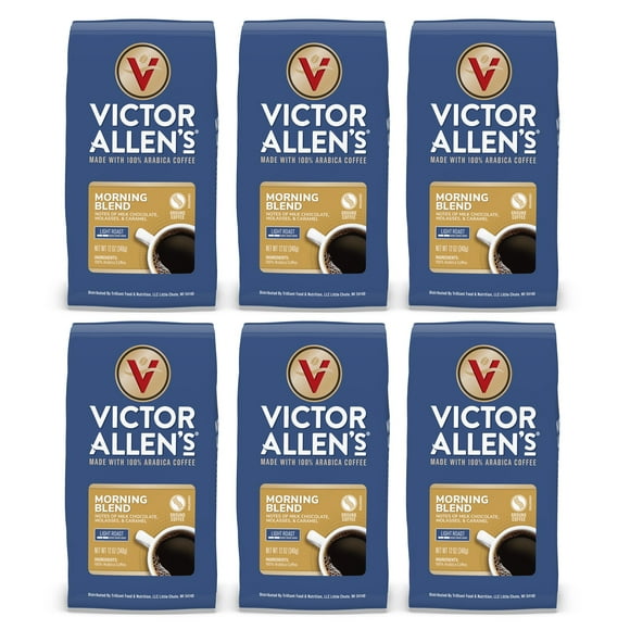 Victor Allen's Coffee Morning Blend Ground Coffee, 6 Pack - 12oz Bags, Light Roast