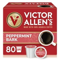 Victor Allen's Coffee Peppermint Bark, Medium Roast, 80 Count, Single Serve Coffee Pods for Keurig K-Cup Brewers
