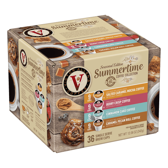 Victor Allen's Coffee Summertime Coffee Variety Pack, Medium Roast, 36 Count, Single Serve Coffee Pods for Keurig K-Cup Brewers