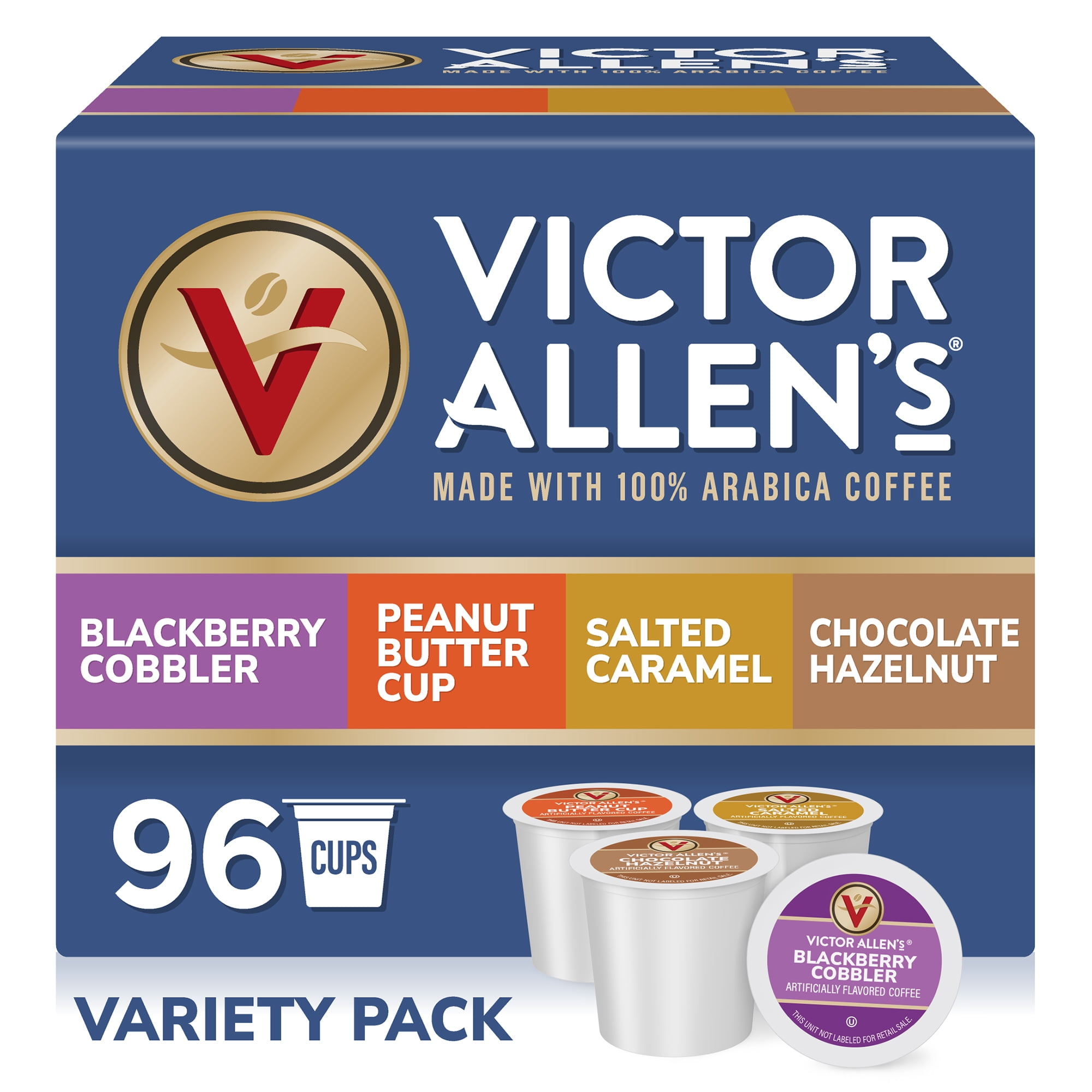 Victor Allen's Coffee Sweet and Salty Variety Pack, Medium Roast, 96 Count, Single Serve Coffee Pods for Keurig K-Cup Brewers