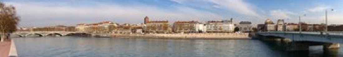 Victor Augagneur Bridge over the Rhone River Lyon Rhone Rhone-Alpes France Canvas Art - Panoramic Images (44 x 8)