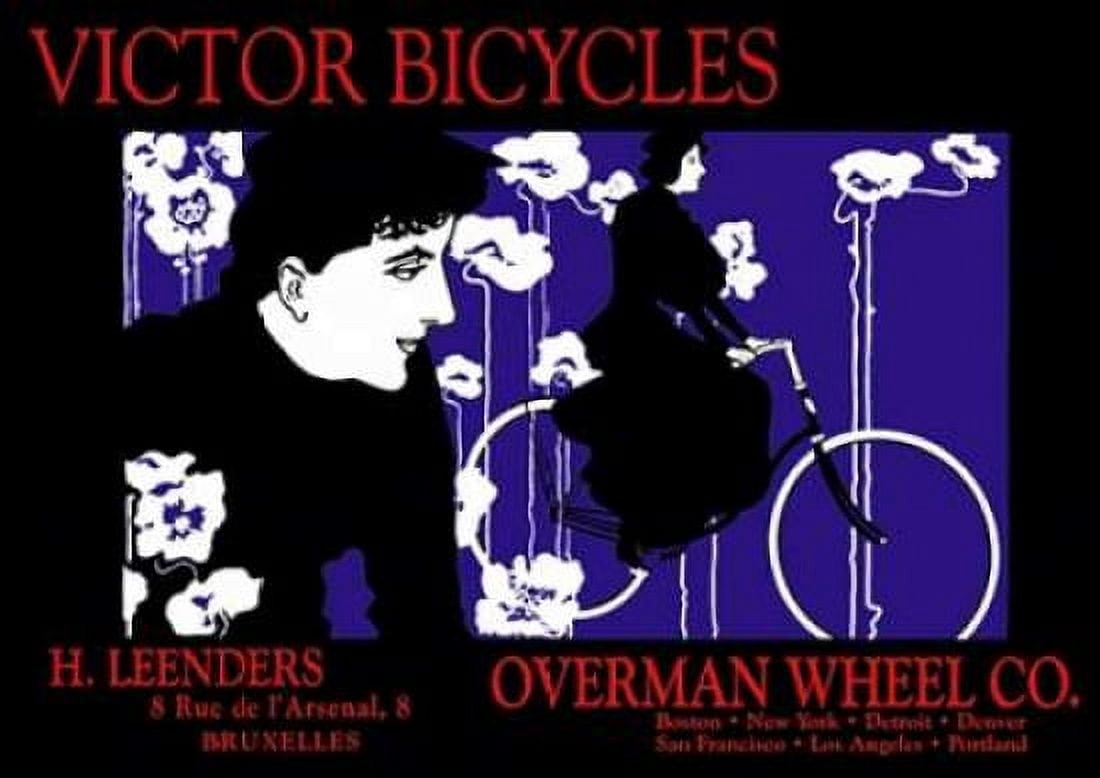 Victor Bicycles Overman Wheel Company 1896 Canvas Art - William H Bradley (18 x 24)