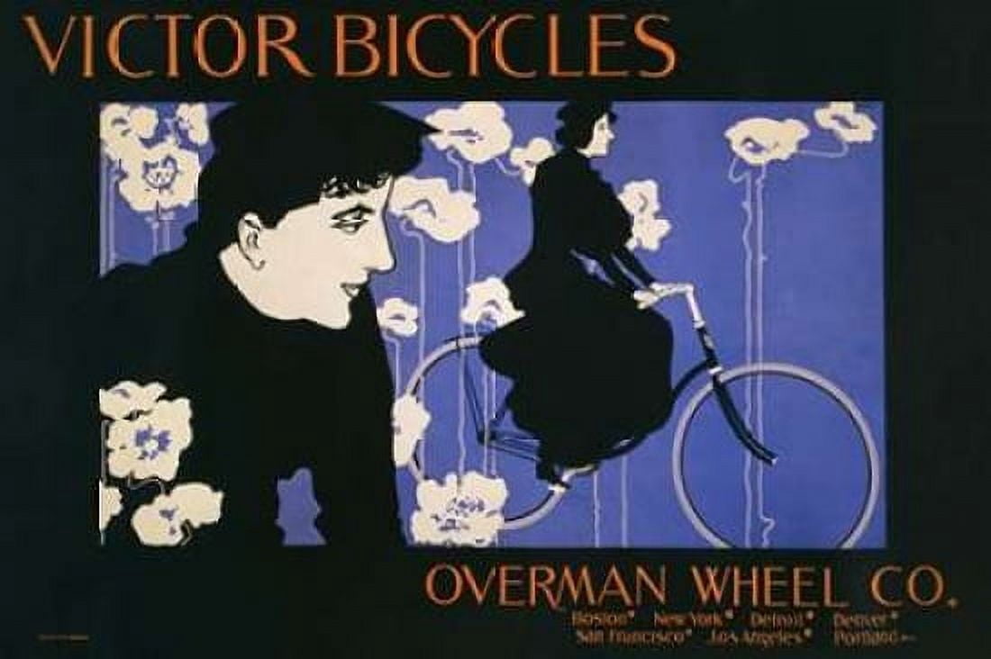Victor Bicycles - horizontal Canvas Art - William Henry Bradley (24 x 36)