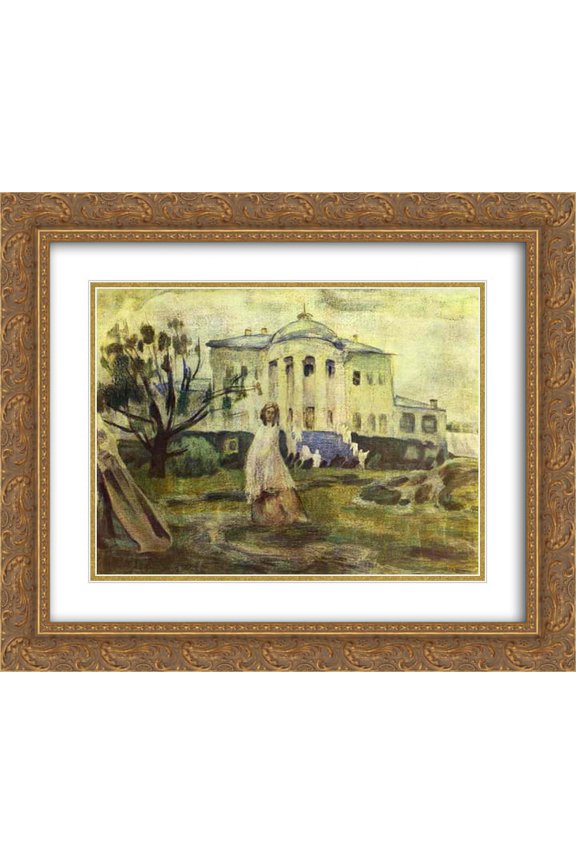 Victor Borisov Musatov 2x Matted 24x20 Gold Ornate Framed Art Print 'Phantoms'