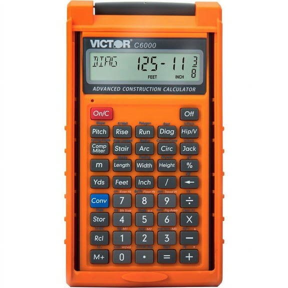 Victor Advanced Construction Calculator with Protective Case, Orange, 5 Count