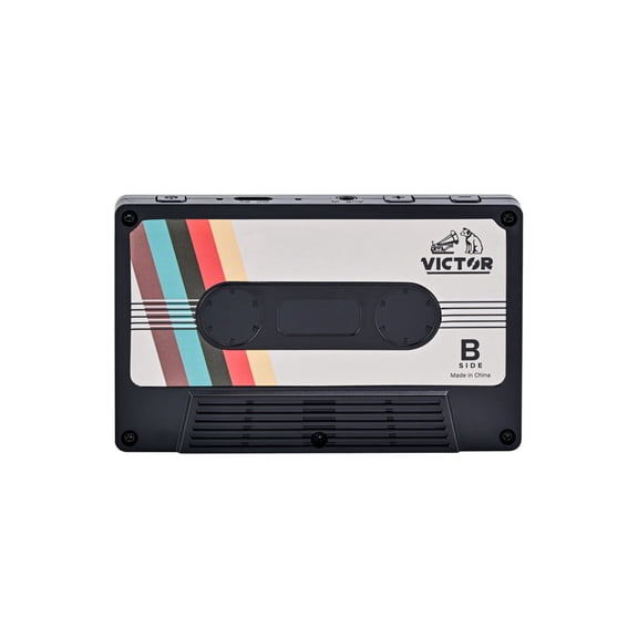 Victor Cassette Bluetooth Speaker with TWS Pairing, FM Radio, Aux Input, Dual Speaker Mode, USB-C Rechargeable, Portable Retro Music Player, 2-Pack