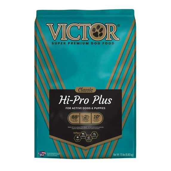 Victor Classic 5139 15lb Hi-Pro Plus High-Protein Beef Recipe Dry Dog Food 2374