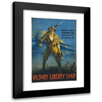 Victor Clyde Forsythe 11x14 Black Modern Framed Museum Art Print Titled - And They Thought We Couldn't Fight - Victory Liberty Loan (1919)