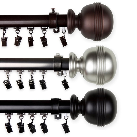 Victor Cordless Traverse Rod 86-120" - Satin Nickel