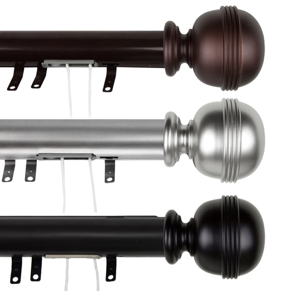Contemporary Home Living 55.5" Black Decorative Adjustable Traverse Rod with Sliders