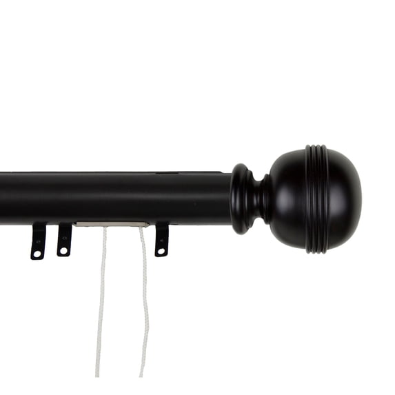 Contemporary Home Living 163.5" Black Decorative Adjustable Traverse Rod with Sliders