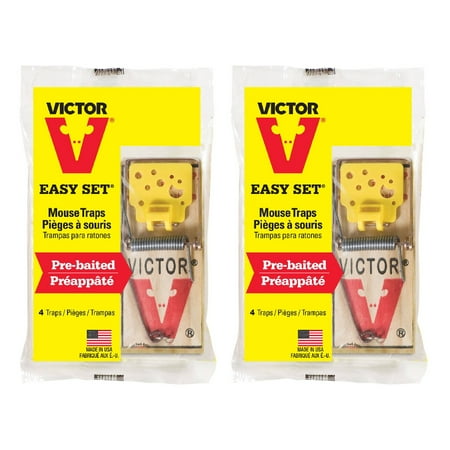 Victor Easy Set Mouse Trap Pre-Baited, 8 Traps
