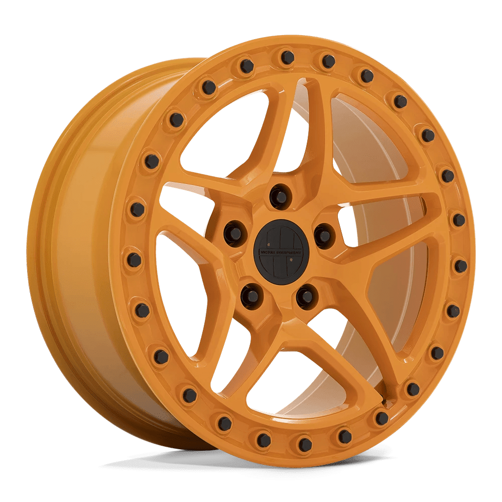 Victor Equipment Berg 17X8 5X130 10Et 71.5Cb Gloss Orange With Black Bolts Wheel