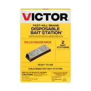Victor Disposable Mouse Bait Station - Attract and Kill Mice - 2 Pack